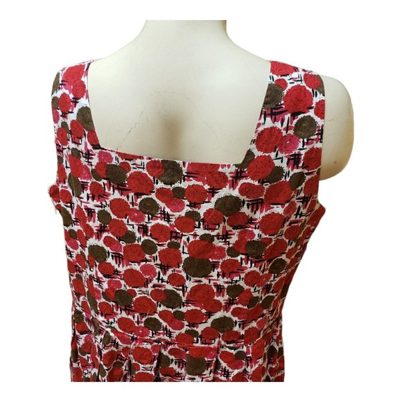 Talbots Fall Floral Square Neck Dress size 16 100%Cotton - Picture 4 of 9